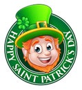 Cartoon St Patricks Day Leprechaun Sign Royalty Free Stock Photo