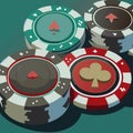 cartoon stack casino chips for poker game. illustration vector