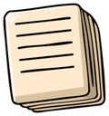 Cartoon stack of lined papers, a simple illustration of documents for writing notes or information Royalty Free Stock Photo