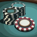 cartoon stack of poker casino chips. illustration vector Royalty Free Stock Photo