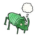 cartoon stag beetle with thought bubble Royalty Free Stock Photo