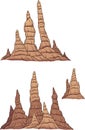 Cartoon stalagmites