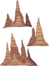 Cartoon stalagmites