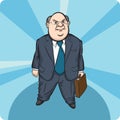 Cartoon standing fat businessman