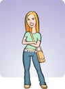 Cartoon standing girl