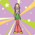 Cartoon standing hippie Royalty Free Stock Photo