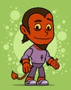 Cartoon standing little red devil boy character Royalty Free Stock Photo