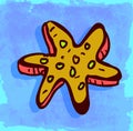 Cartoon Starfish illustration , vector icon Royalty Free Stock Photo