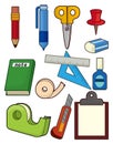 Cartoon stationery icon set Royalty Free Stock Photo