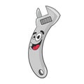 Cartoon steel adjustable wrench , vector illustration