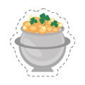 cartoon steel cauldron gold coin st patricks day