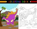 Cartoon stegosaurus coloring book