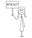 Cartoon of Woman Holding Me Not Sign as Reaction on Me Too Movement