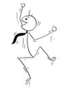 Cartoon Stick Figure Illustration of Happy Man Jumping Royalty Free Stock Photo