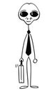 Cartoon of Alien or Extra Terrestrial Businessman