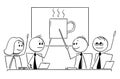 Cartoon of Business Team or People Meeting Voting for Coffee Break