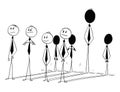 Conceptual Cartoon of Businessman Individuality Contribution