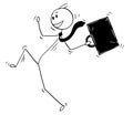 Cartoon of Happy Dancing and Jumping Businessman Royalty Free Stock Photo