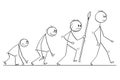 Cartoon of Human Evolution Process Progress Royalty Free Stock Photo