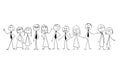 Cartoon of Crowd of Business People Isolated. Royalty Free Stock Photo