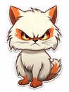 Cartoon sticker evil kitten, AI