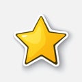 Cartoon sticker with gold star