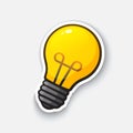 Cartoon sticker with light bulb