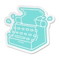 cartoon sticker of old school typewriter