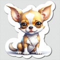 Funny sticker with a chihuahua puppy. There is a PNG file.