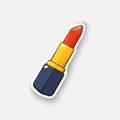 Cartoon sticker red lipstick