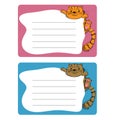 Cartoon sticky tags with cat. wall paper sheets Royalty Free Stock Photo