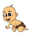 Cartoon Stone Age Cute Cave Baby