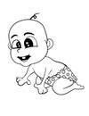 Cartoon Stone Age Cute Cave Baby