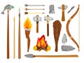 Cartoon stone age tools Royalty Free Stock Photo