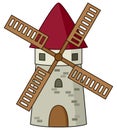 Cartoon Stone Windmill Icon