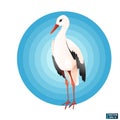 Cartoon stork icon