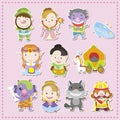 Cartoon story people icons Royalty Free Stock Photo