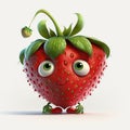 a cartoon strawberry with eyes and a nose with a green leaf on top of it Royalty Free Stock Photo