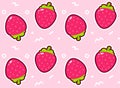 Cartoon strawberry pink seamless pattern