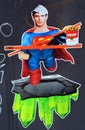 Cartoon street art Superman