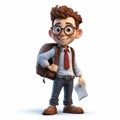 Professional 3d Cartoon Image Of A Student With Backpack And Clipboard Royalty Free Stock Photo