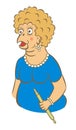 Cartoon stupid woman