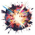 Cartoon-style anime explosion, Generative AI Royalty Free Stock Photo