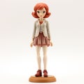 Cartoon-style Anime Figure Of Young Woman In Skirt