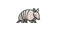 A cartoon-style armadillo illustration with a segmented shell small ears and thick black outlines Royalty Free Stock Photo