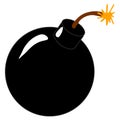 Cartoon style black round bomb