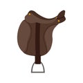 Cartoon style brown horse saddle. Royalty Free Stock Photo