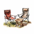 Cartoon-style Camping Chairs With Coffee Table For Outdoor Relaxation