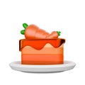 Cartoon style carrot cake 3D.