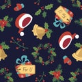 Cartoon style christmas seamless pattern Royalty Free Stock Photo